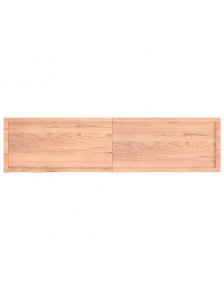 Piano Bagno Marrone 200x50x(2-6) cm Legno Massello Trattato