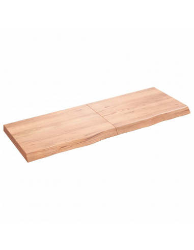 Piano Bagno Marrone 140x50x(2-6) cm Legno Massello Trattato