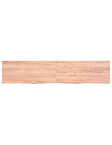 Piano Bagno Marrone 140x30x(2-4) cm Legno Massello Trattato