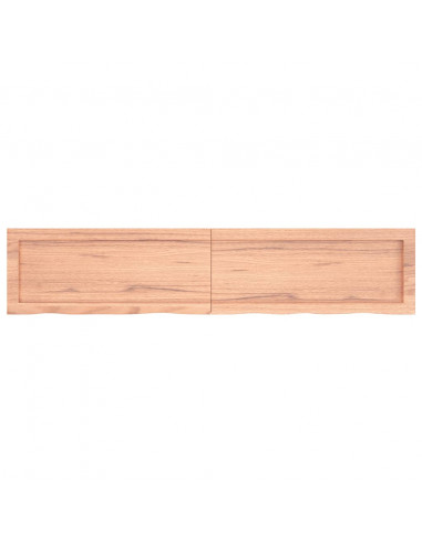 Piano Bagno Marrone 140x30x(2-4) cm Legno Massello Trattato