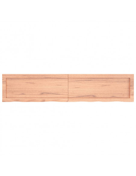 Piano Bagno Marrone 140x30x(2-4) cm Legno Massello Trattato
