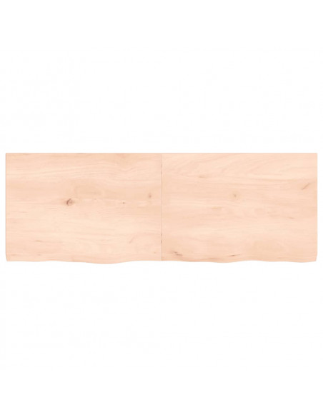 Piano Bagno 140x50x(2-4) cm in Legno Massello Non Trattato