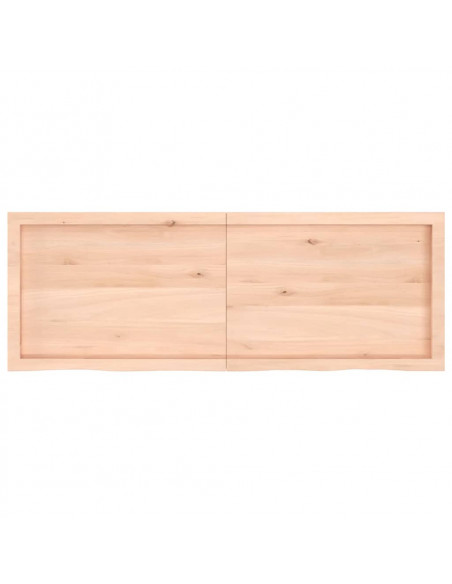 Piano Bagno 140x50x(2-4) cm in Legno Massello Non Trattato
