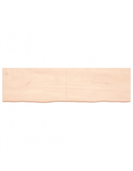Piano Bagno 180x50x(2-6) cm in Legno Massello Non Trattato