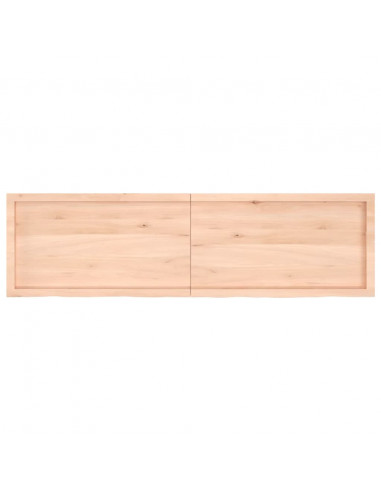 Piano Bagno 180x50x(2-6) cm in Legno Massello Non Trattato
