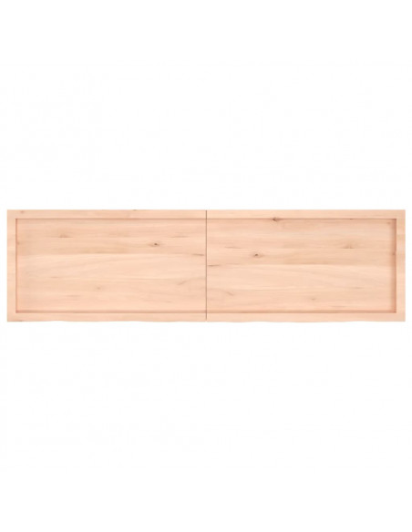 Piano Bagno 180x50x(2-6) cm in Legno Massello Non Trattato
