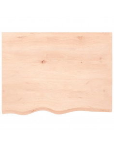 Piano Bagno 80x60x(2-6) cm in Legno Massello Non Trattato 2