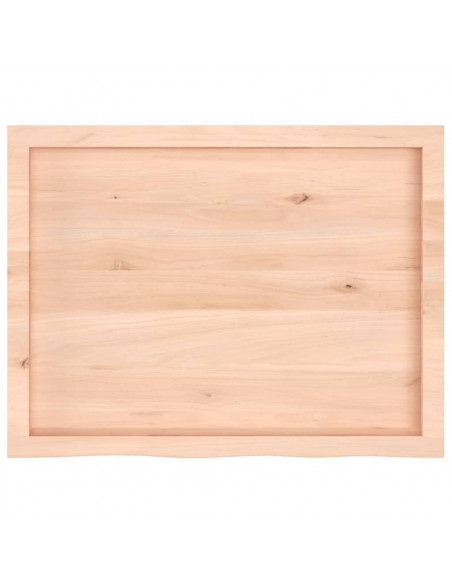 Piano Bagno 80x60x(2-6) cm in Legno Massello Non Trattato