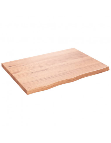 Piano Bagno Marrone 80x60x(2-4) cm Legno Massello Trattato