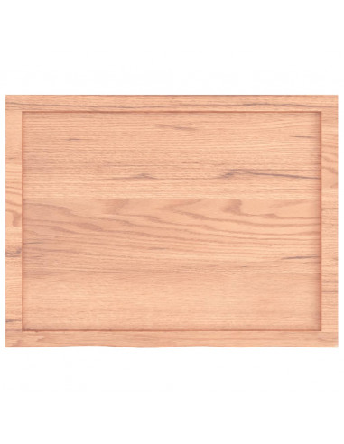 Piano Bagno Marrone 80x60x(2-4) cm Legno Massello Trattato