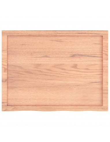 Piano Bagno Marrone 80x60x(2-6) cm Legno Massello Trattato