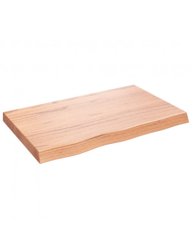 Piano Bagno Marrone 80x50x(2-6) cm Legno Massello Trattato