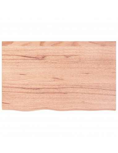 Piano Bagno Marrone 80x50x(2-6) cm Legno Massello Trattato