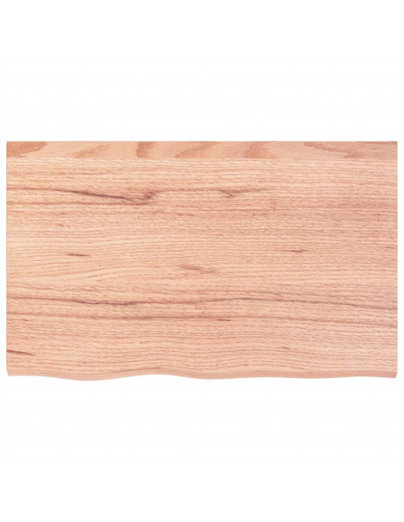 Piano Bagno Marrone 80x50x(2-6) cm Legno Massello Trattato