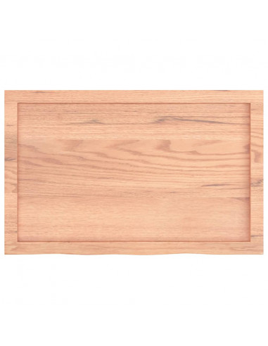 Piano Bagno Marrone 80x50x(2-6) cm Legno Massello Trattato