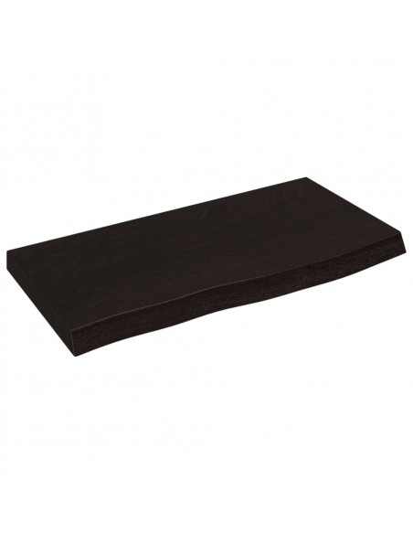 Piano Bagno Marrone Scuro 60x30x(2-4)cm Legno Massello Trattato