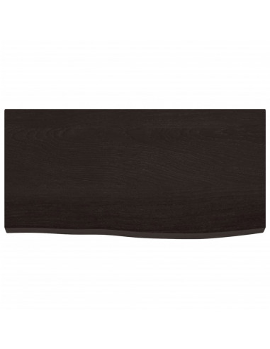 Piano Bagno Marrone Scuro 60x30x(2-4)cm Legno Massello Trattato