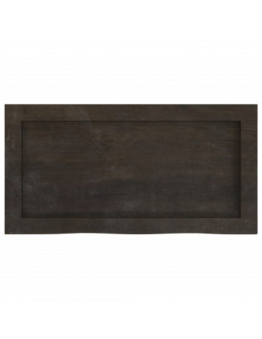 Piano Bagno Marrone Scuro 60x30x(2-4)cm Legno Massello Trattato