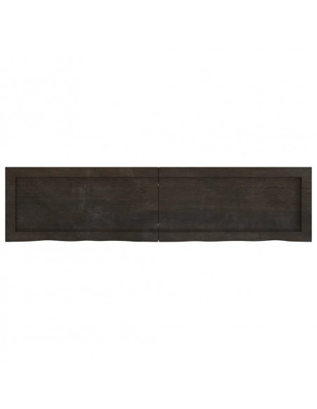 Piano Bagno Marrone Scuro 120x30x(2-6)cm Legno Trattato