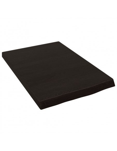 Piano Bagno Marrone Scuro 40x60x(2-4)cm Legno Massello Trattato