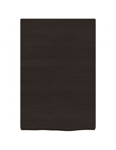Piano Bagno Marrone Scuro 40x60x(2-4)cm Legno Massello Trattato