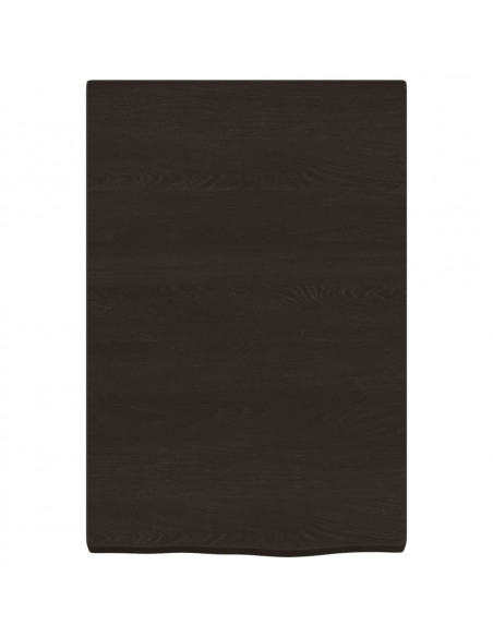 Piano Bagno Marrone Scuro 40x60x(2-4)cm Legno Massello Trattato