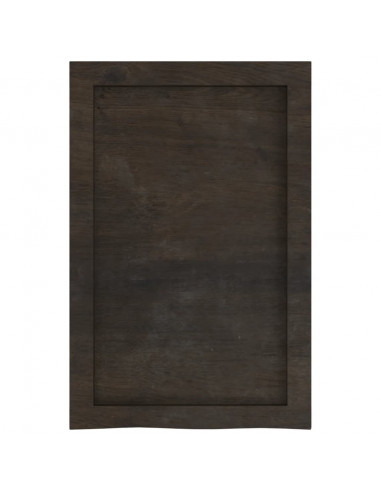Piano Bagno Marrone Scuro 40x60x(2-4)cm Legno Massello Trattato