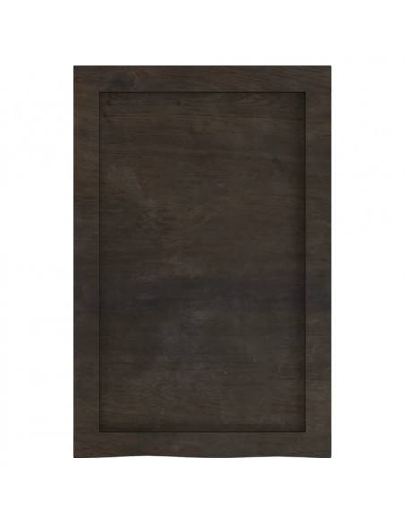 Piano Bagno Marrone Scuro 40x60x(2-4)cm Legno Massello Trattato