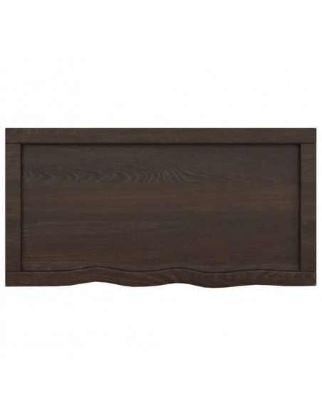 Piano Bagno Marrone Scuro 80x40x(2-4)cm Legno Massello Trattato