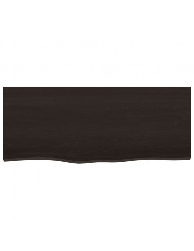 Piano Bagno Marrone Scuro 100x40x2 cm Legno Massello Trattato