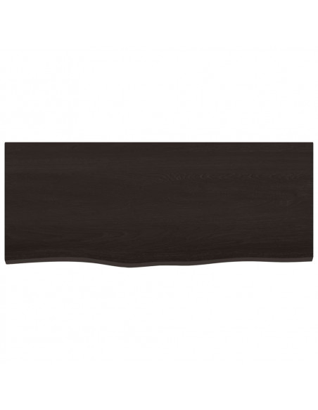 Piano Bagno Marrone Scuro 100x40x2 cm Legno Massello Trattato