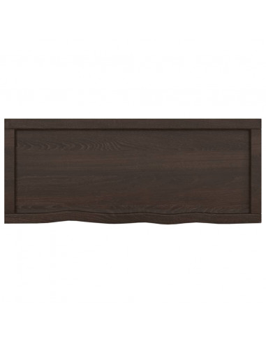 Piano Bagno Marrone Scuro 100x40x(2-6)cm Legno Trattato