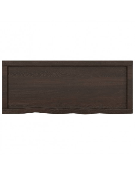 Piano Bagno Marrone Scuro 100x40x(2-6)cm Legno Trattato