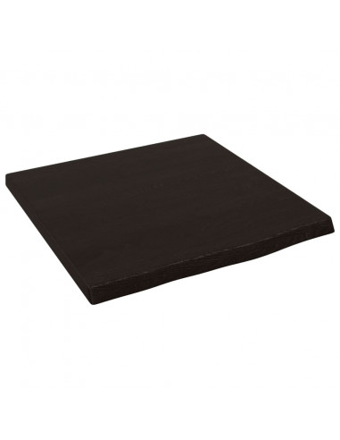 Piano Bagno Marrone Scuro 40x40x(2-4)cm Legno Massello Trattato