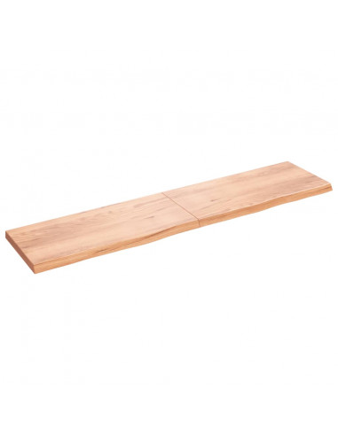 Piano Bagno Marrone 220x50x(2-6) cm Legno Massello Trattato