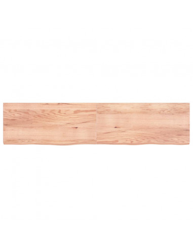 Piano Bagno Marrone 220x50x(2-6) cm Legno Massello Trattato