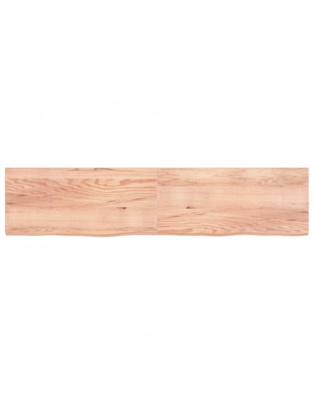 Piano Bagno Marrone 220x50x(2-6) cm Legno Massello Trattato