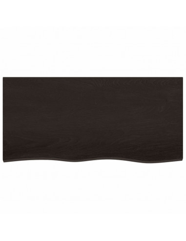 Piano Bagno Marrone Scuro 100x50x2 cm Legno Massello Trattato