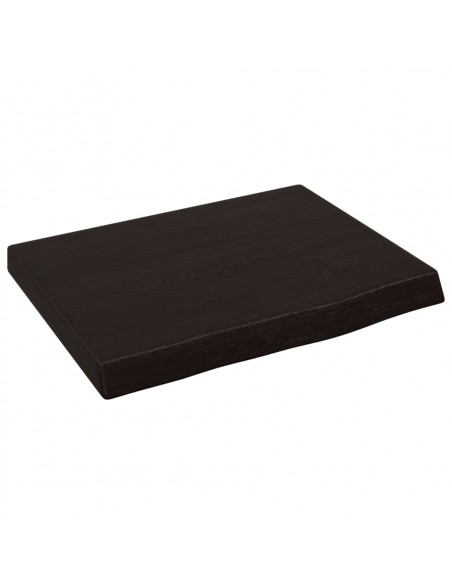 Piano Bagno Marrone Scuro 40x30x(2-4)cm Legno Massello Trattato