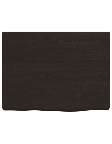 Piano Bagno Marrone Scuro 40x30x(2-4)cm Legno Massello Trattato