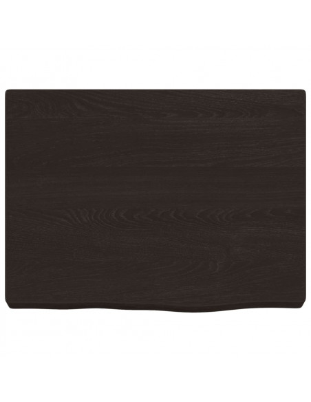 Piano Bagno Marrone Scuro 40x30x(2-4)cm Legno Massello Trattato
