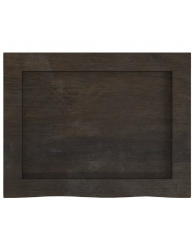 Piano Bagno Marrone Scuro 40x30x(2-4)cm Legno Massello Trattato