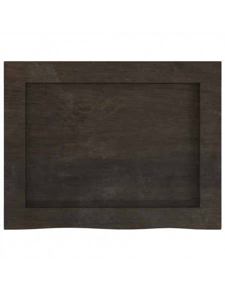 Piano Bagno Marrone Scuro 40x30x(2-4)cm Legno Massello Trattato