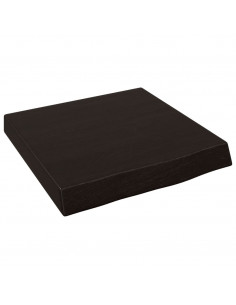 Piano Bagno Marrone Scuro 40x40x(2-6)cm Legno Massello Trattato 2