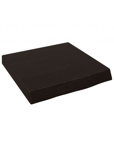 Piano Bagno Marrone Scuro 40x40x(2-6)cm Legno Massello Trattato