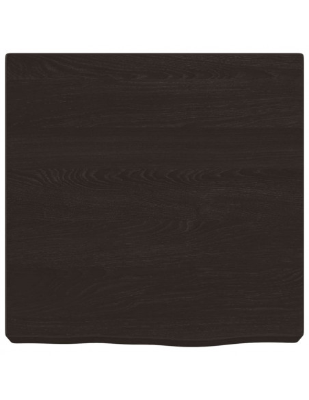 Piano Bagno Marrone Scuro 40x40x(2-6)cm Legno Massello Trattato