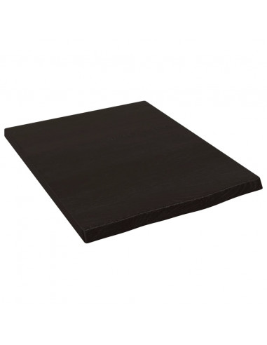 Piano Bagno Marrone Scuro 40x50x(2-4)cm Legno Massello Trattato