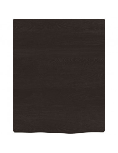 Piano Bagno Marrone Scuro 40x50x(2-4)cm Legno Massello Trattato