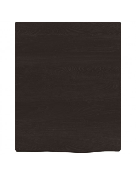 Piano Bagno Marrone Scuro 40x50x(2-4)cm Legno Massello Trattato