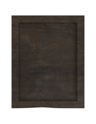 Piano Bagno Marrone Scuro 40x50x(2-4)cm Legno Massello Trattato